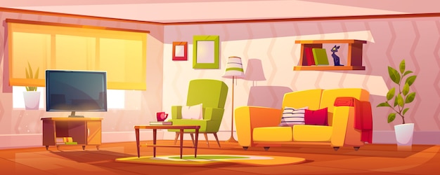 cartoony living room wallpaper