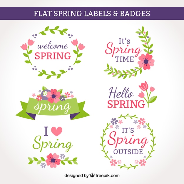 Spring label / badge collection | Free Vector