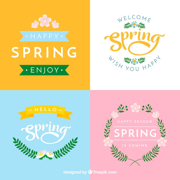 Free Vector | Spring label/badge collection