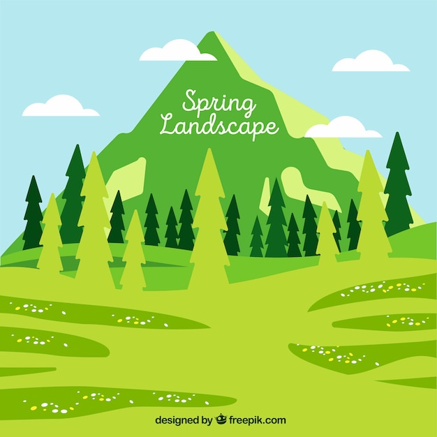 Spring landscape background