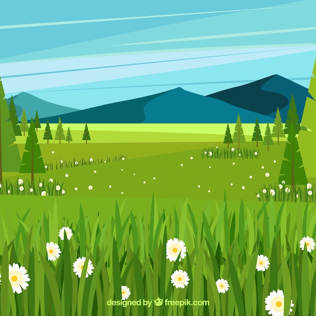 Spring landscape background