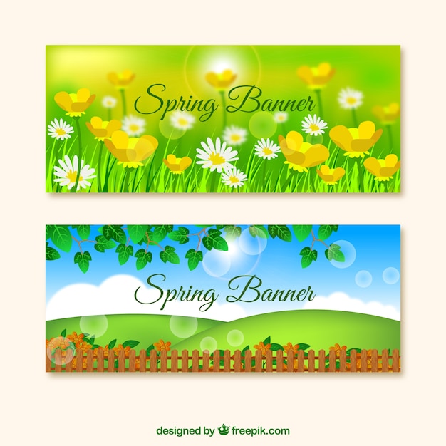 Spring landscape banners
