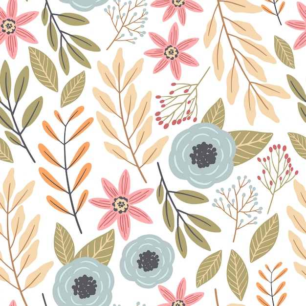 Spring meadow seamless pattern Vector | Premium Download