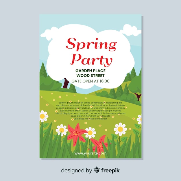 Free Vector | Spring party brochure