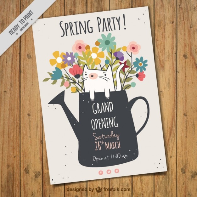 Spring party. Hello Spring Party Flyer. Spring Party poster. Water Flyer.