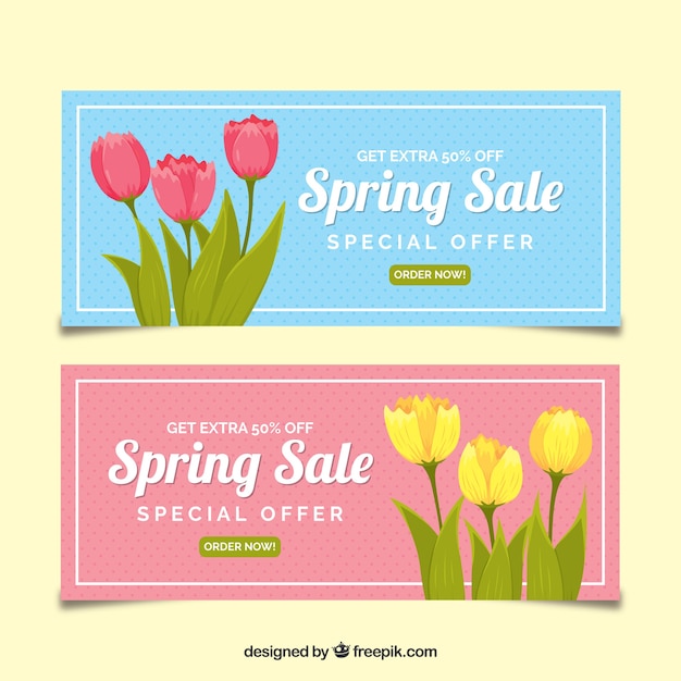 Spring sale banners
