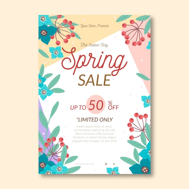 Free Vector | Spring sale flyer template