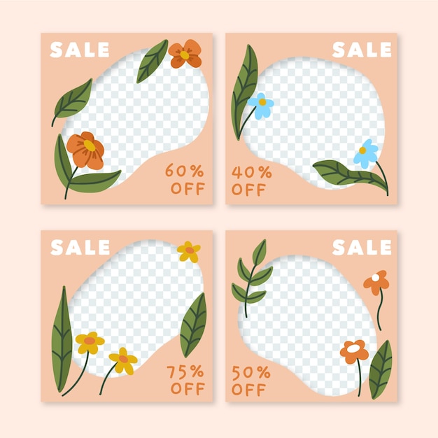 Download Free Spring Sale Instagram Post Collection Free Vector Use our free logo maker to create a logo and build your brand. Put your logo on business cards, promotional products, or your website for brand visibility.