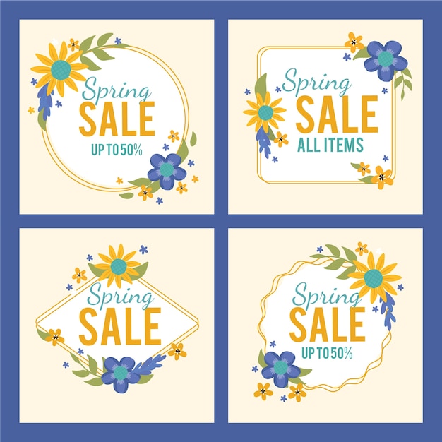 Download Free Spring Sale Instagram Post Pack Free Vector Use our free logo maker to create a logo and build your brand. Put your logo on business cards, promotional products, or your website for brand visibility.