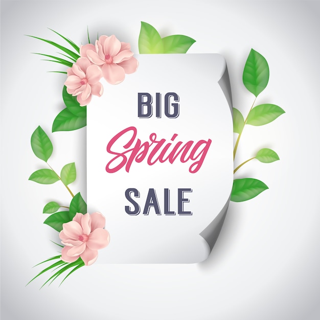 Spring sale white paper background