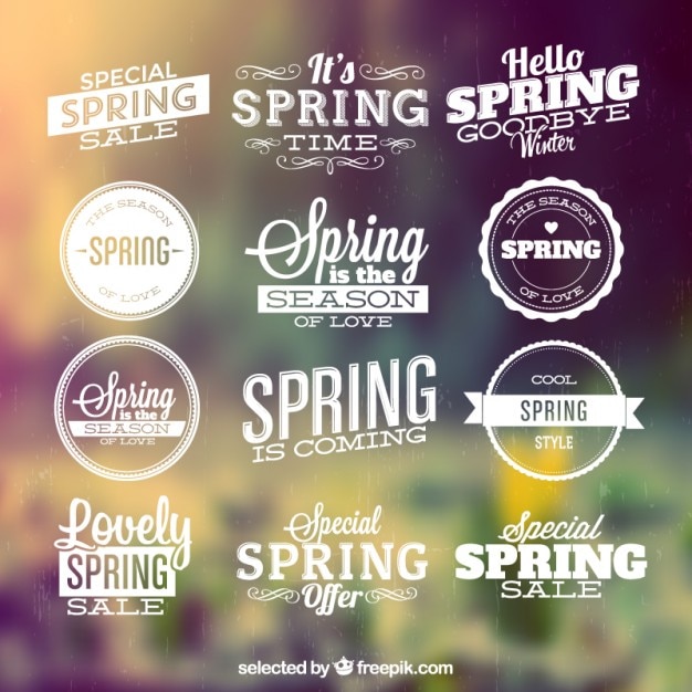 Spring season labels