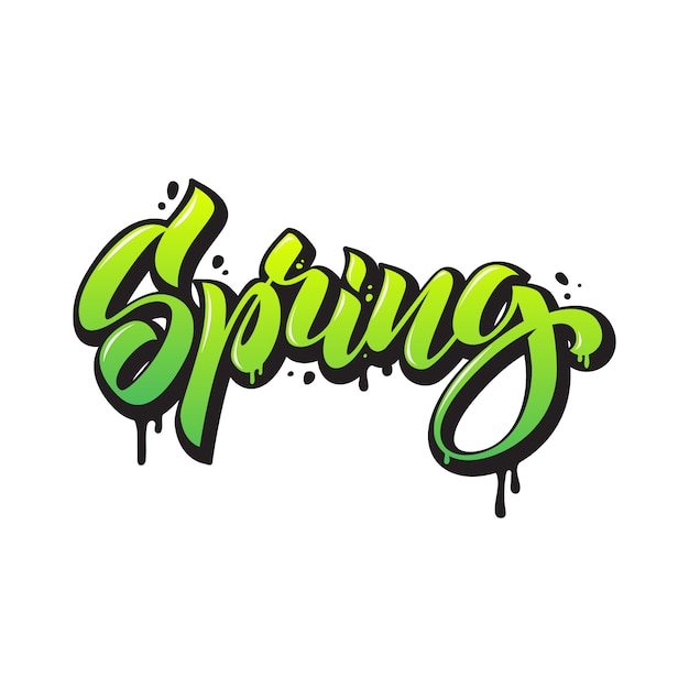 Premium Vector | Spring. seasonal lettering in graffiti style. hand ...