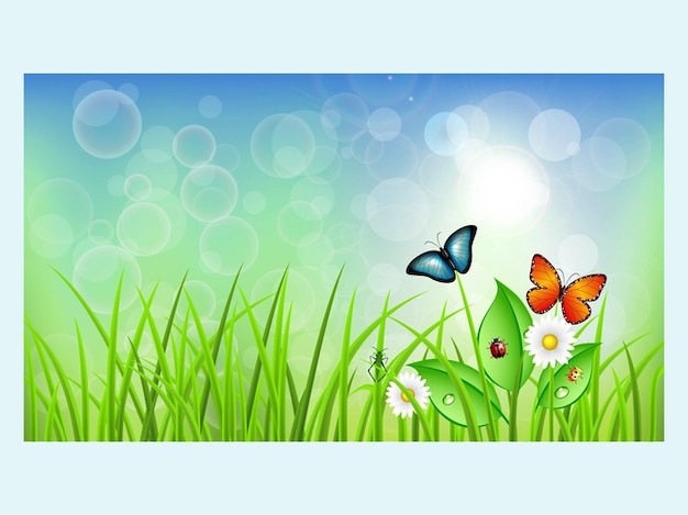 Springtime flower butterflies nature greeting
card