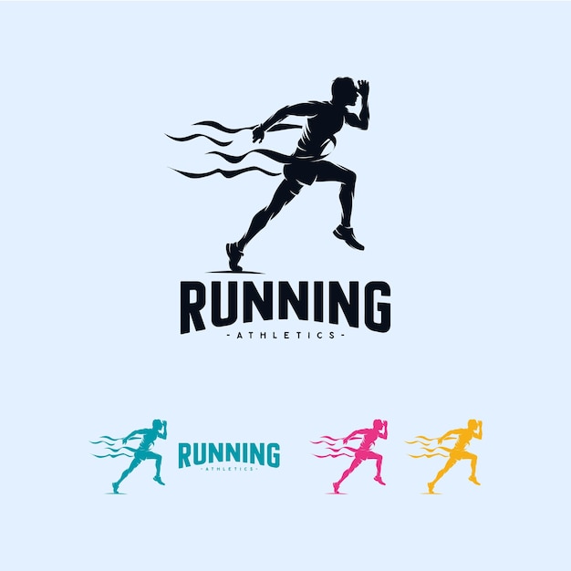 Premium Vector | Sprint running athletics marathon logo design template