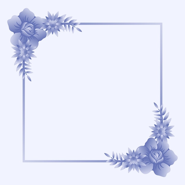 Premium Vector | Square floral frame vector ilustration