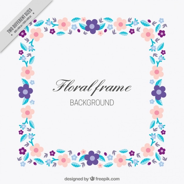 Download Free Vector | Square floral frame