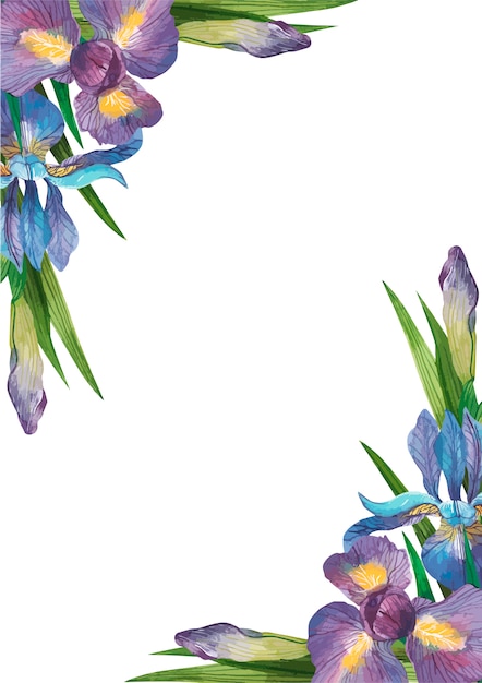 Download Square frame of watercolor flowers | Premium Vector