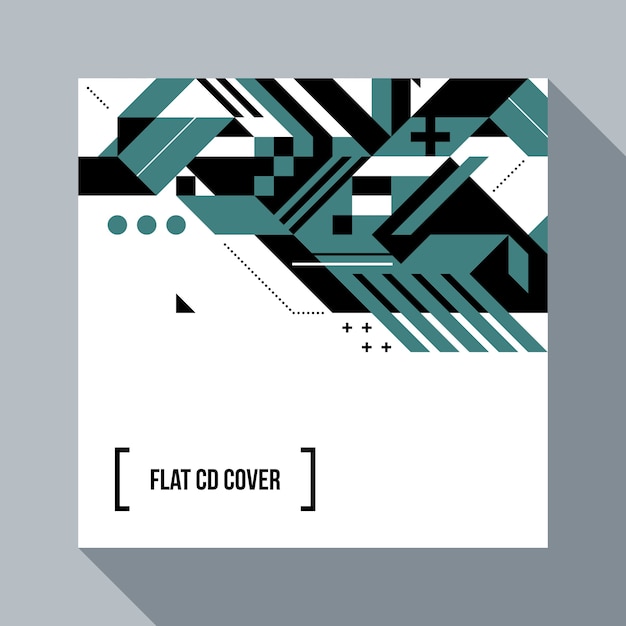 Premium Vector Square Futuristic Background Cd Cover With Abstract Geometric Element