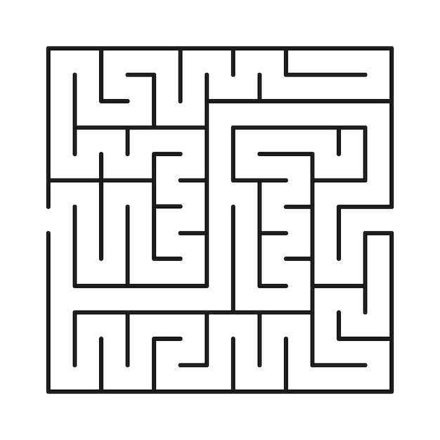 Premium Vector | Square labyrinth. dark abstract maze labyrinth ...