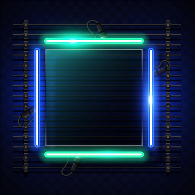 Premium Vector Square Neon Banner Design