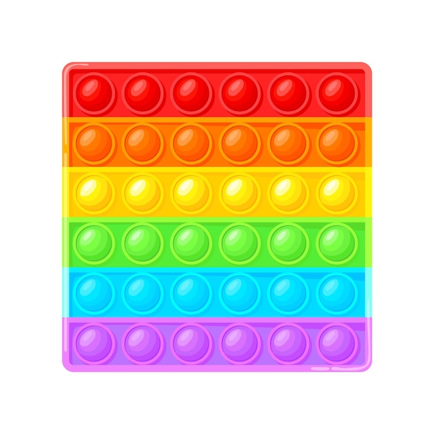 Premium Vector | Square pop it. sensory silicone of rainbow vector ...