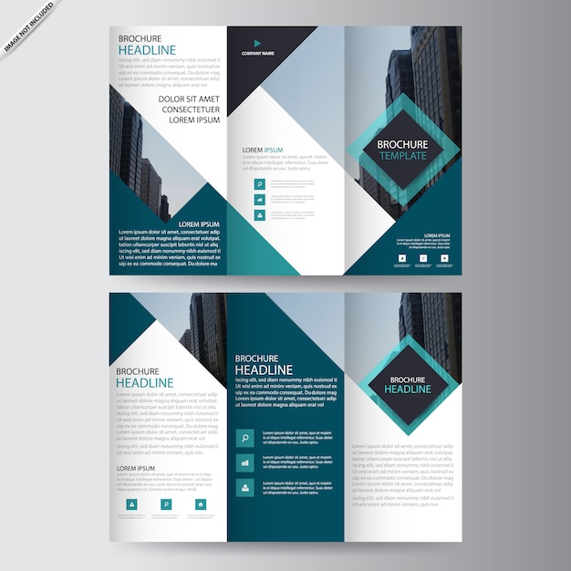 Premium Vector | Square tri-fold , threefold brochure template