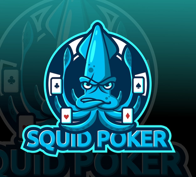 Premium Vector | Squid poker mascot esport logo