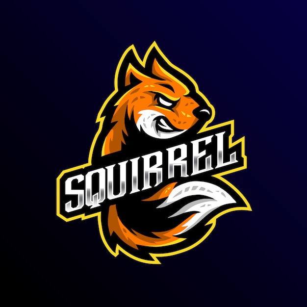 Squirrel Mascot Logo Esport Gaming Premium Vector