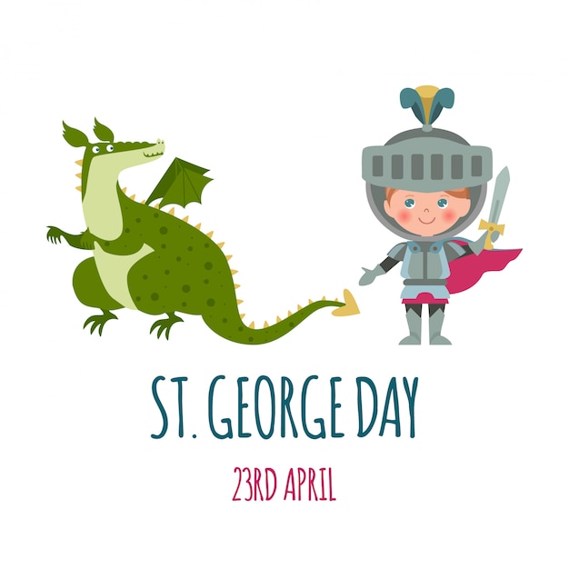 Premium Vector | St.george's day card.