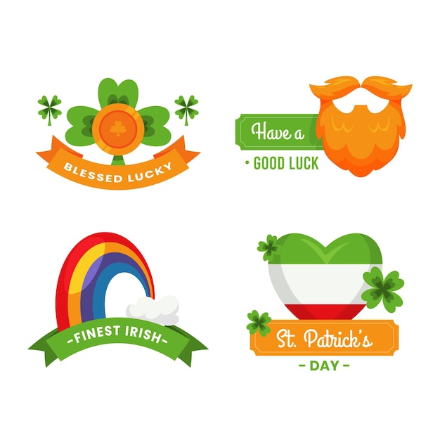 Free Vector St Patrick Day Labels