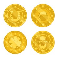 Premium Vector St Patrick Gold Coins