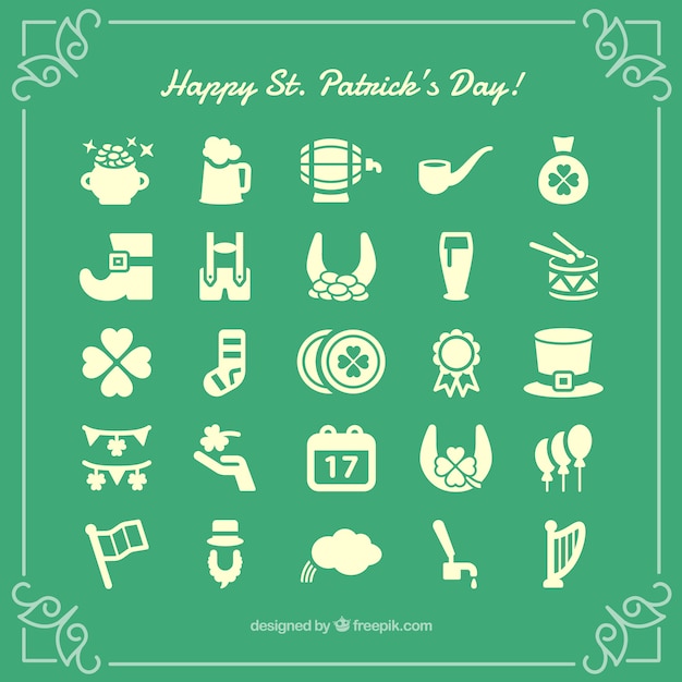 St. Patrick icons Vector | Free Download