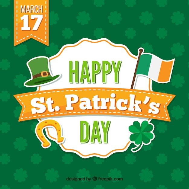 Free Vector St Patricks Day Background With Orange Details