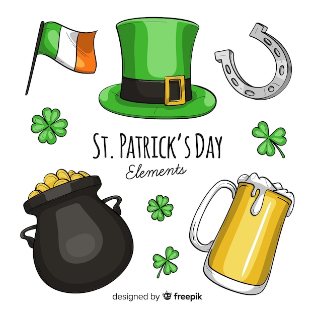St patrick's day element collection Free Vector