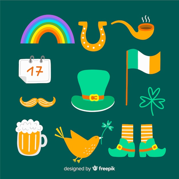 St patrick's day element collection Free Vector