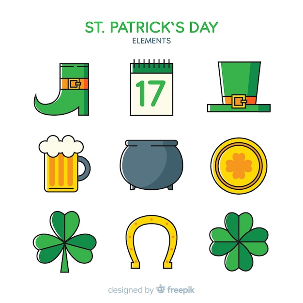 St. patrick's day element collection Free Vector