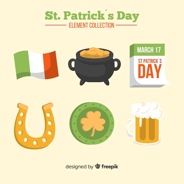 St. patrick's day element collection Free Vector