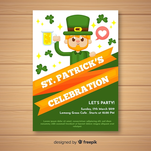 St. patrick's day flyer template Vector Free Download