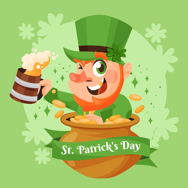 Free Vector | St. Patrick's Day Illustration With Leprechaun