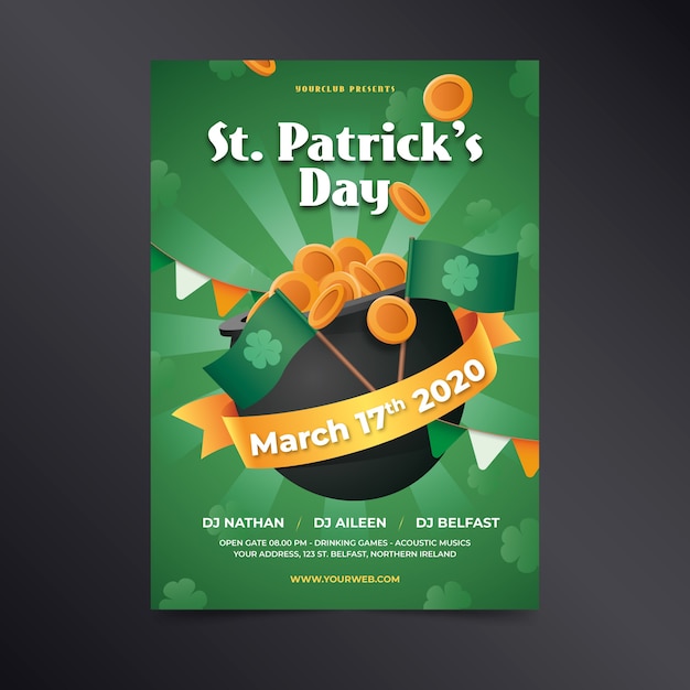 Download Free St Patrick S Day Realistic Poster With Ribbon And Coins Free Vector Use our free logo maker to create a logo and build your brand. Put your logo on business cards, promotional products, or your website for brand visibility.
