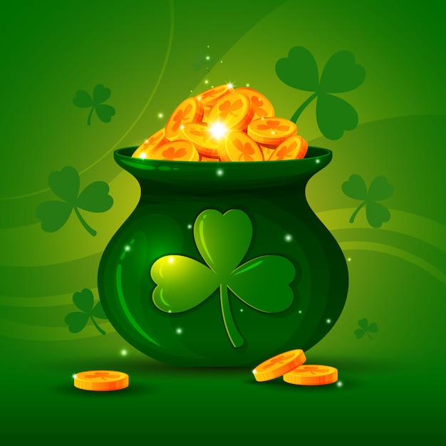 Premium Vector | St.patricks day coin jar