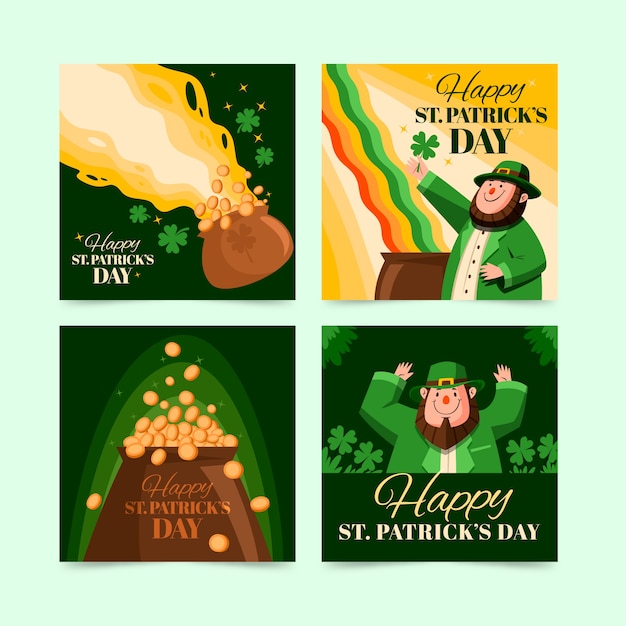 free-vector-st-patricks-day-instagram-post-collection