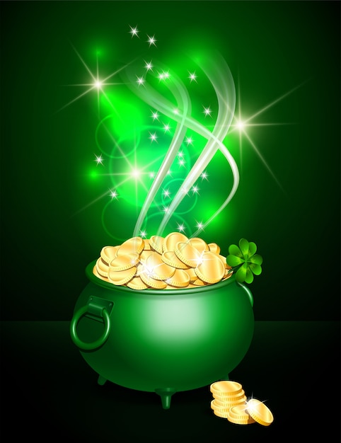 Premium Vector | St. patricks day symbol green pot