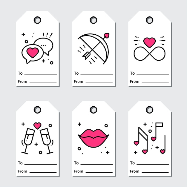 Premium Vector | St valentine's day gift tags.