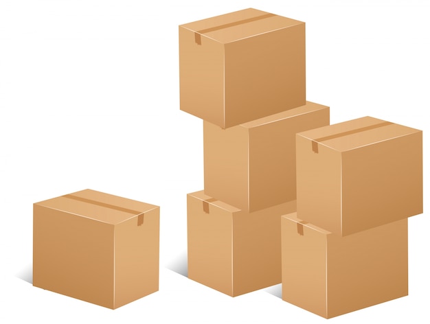 Stack Of Cardboard Boxes Illustration Vector Free Download