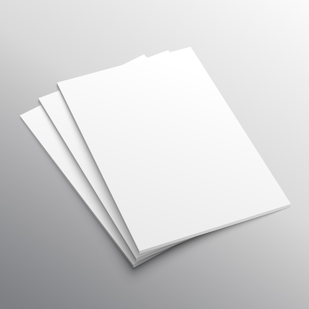 Download Premium Vector Stack Of Three A4 Papers Mockup PSD Mockup Templates
