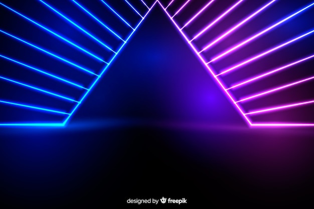Stage background with neon lights Vector | Free Download