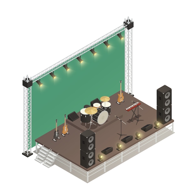 Stage isometric vector illustration | Free Vector