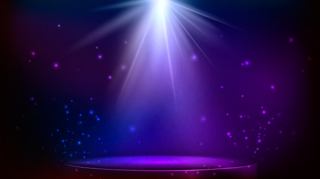 Premium Vector | Stage spot lighting. magic light. blue and purple