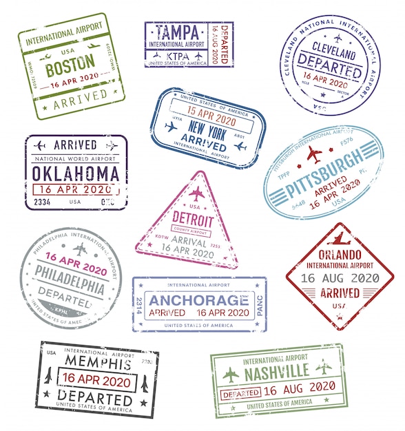 Download Free Stamps Of Usa Passport Travel Visa Us Airport Premium Vector Use our free logo maker to create a logo and build your brand. Put your logo on business cards, promotional products, or your website for brand visibility.